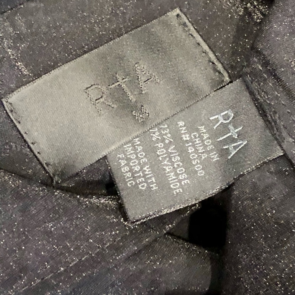 RtA Black Karina Shimmery Star Design Trench Coat M $594 - Picture 10 of 10